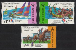 Hong Kong Horse Race Intl Sporting Events 3v 1995 MNH SC#717-719