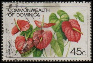 Dominica 727 - Used - 45c Anthurium (1981) (cv $0.70)