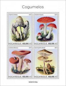 Mozambique 2021 MNH Mushrooms Stamps Fungi Fly Agaric Nature 4v M/S