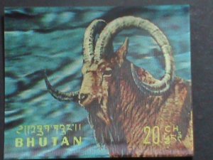 BHUTAN- 1970 SC#116B WORLD WILD ANIMAL-GOAT  3D MINT NOT HING STAMP- VERY FINE