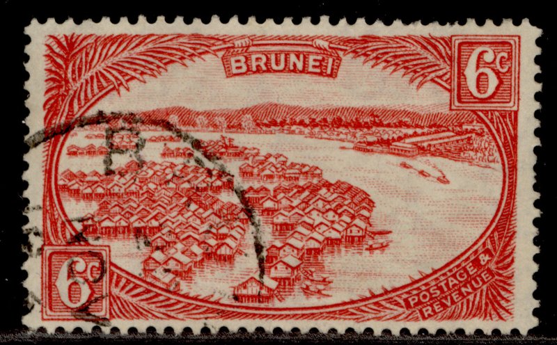 BRUNEI GV SG70, 6c scarlet, USED. 