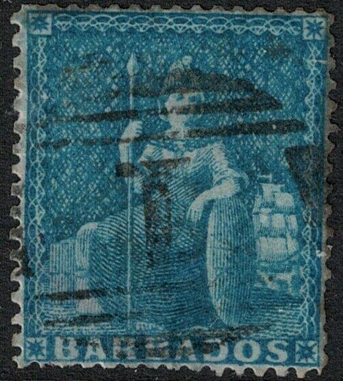 Barbados 1861 SC 14 Used SCV $93.00