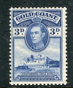 GOLD COAST; 1938 early GVI Pictorial issue Mint hinged 3d. value