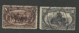 1898 US Stamp #289-290 Set Used F/VF Cancel Catalogue Value $85