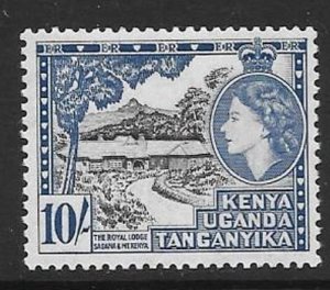 KENYA, UGANDA & TANGANYIKA SG179 1954 10/ BLACK & ULTRAMARINE MTD MINT