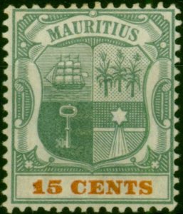 Mauritius 1900 15c Green & Orange SG149 Fine MM