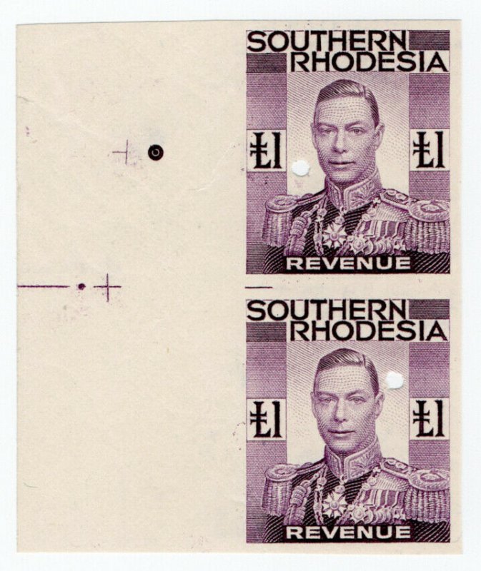 (I.B-BOB) Southern Rhodesia Revenue : Duty Stamp £1 (printer's proof)