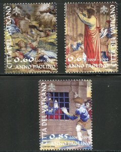 Vatican Scott 1392-94 MNHOG - 2009 Pauline Year Set, St. Paul - SCV $5.00