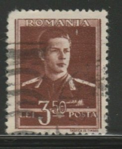 Romania King Michael 1943-45 Wmk Cross and Mult Crown 3.50L Used A18P26F706-