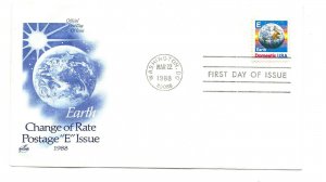 2277 'E' (25c) Earth ArtCraft FDC