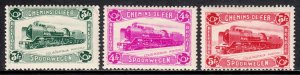 BELGIUM — SCOTT Q181-Q183 — 1934 LOCOMOTIVE RAILWAY SET — MH — SCV $87