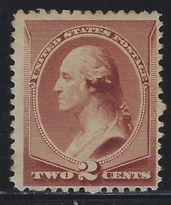 Scott # 210  Lot E241  2c Washington  red brown  Mint NG