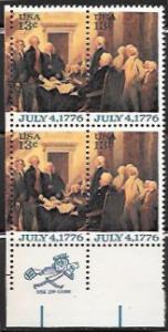 US #1691-94 MNH Zip Code Block. Declaration of Independence