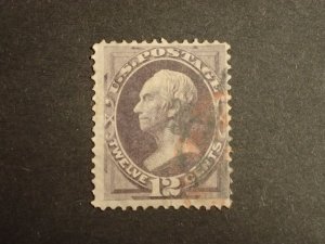 US Scott # 151, 12 cents dull violet, Henry Clay, 1870, VF, Cat. $200