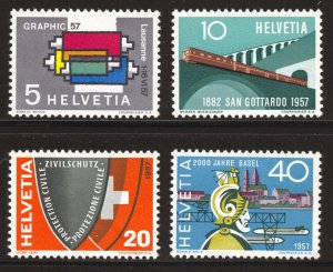 Switzerland Scott 359-62 MNHOG - 1957 Culture Isses - SCV $4.00