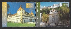 SE)2002-03 UNITED NATIONS CASTLE SERIES, EGGENBERG & SALZBURG, 2 STAMPS MNH