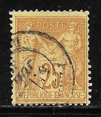 France 99: 25c 1879 definitive issue, used, F