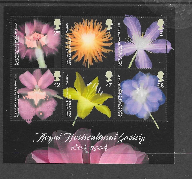 GREAT BRITAIN-CLEARANCE #2214a HORTICULTURAL SOCIETY S/S MNH