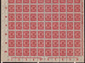  Germany # 286 Mint VF full sheet of 100 NH  Cat $ 35.