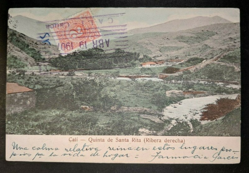 1907 Quinta de Santa Rita Cali Columbia to Paris Real Picture Postcard Cover