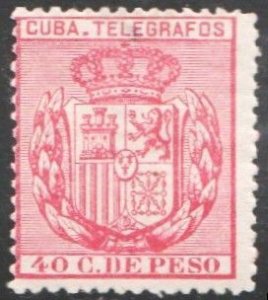 1896 Cuba Stamps Edifil 84 Telegraphs 40c Spain  NEW