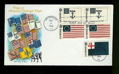 Historic Flags 1345-1354 Fleetwood Combo FDC Bunker Hill ...