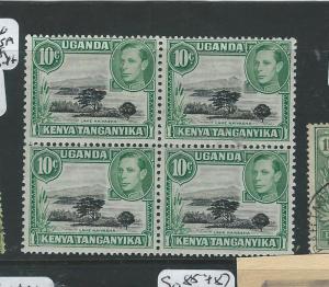 KENYA UGANDA TANGANYIKA (P0706B) KGVI 10C SG135+135A IN BL OF 4  MOG 