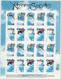 1999 U.S 33¢ Extreme Sports complete sheet of 20 MNH Sc# 3321 / 3324