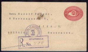 Guatemala 1901 Vienna Austria Registered Cover 92804