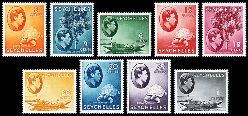 Seychelles Scott 127a // 145a (1941-49) Mint H VF, CV $94.90 B