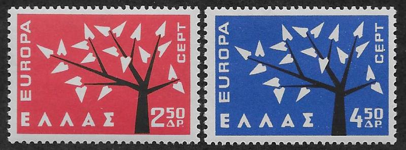 GREECE SC# 739-40 FVF/MNH 1962