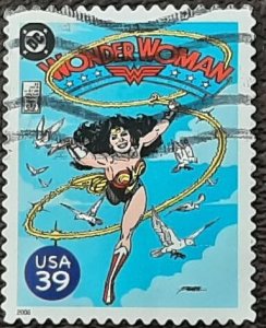 US Scott # 4084m; used 39c Wonder Woman cvr  from 2006; VF centering; off paper