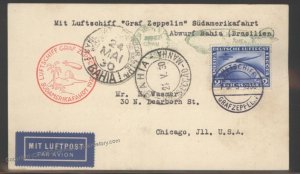 Germany 1930 Graf Zeppelin SAF Si57D 2RM South America Bordpost Flown Cov 103420