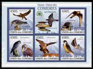 COMORO IS - 2009 - Hawks - Perf 5v Sheet - MNH