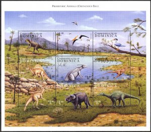 Dominica 1999 Dinosaurs sheet MNH