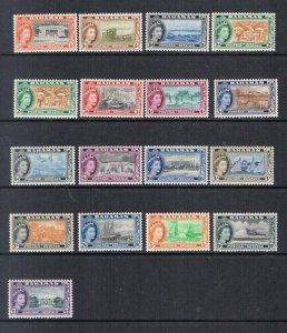 Bahamas 1954 QEII SG 201-216+204a set of 17 with extra 2d MNH