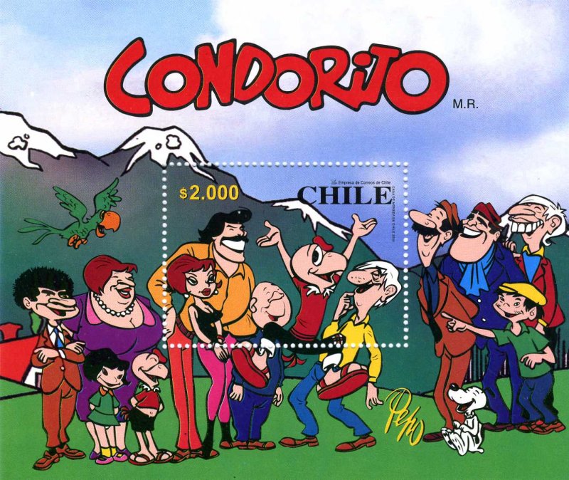 Chile 2000 CONDORITO Cartoons s/s Perforated Mint (NH)