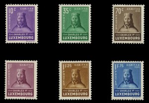 Luxembourg #B67-72 Cat$110, 1935 Charles I, set of six, never hinged