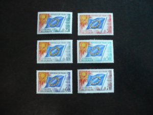 Stamps-France Council of Europe-Scott#1010-1015-Mint Hinged Set of 6 Stamps