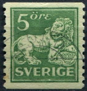 Sweden Sc#135 Used, 5o grn, Standing Lion (1925)