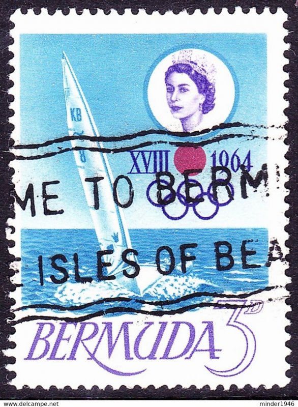 BERMUDA 1964 QEII 3d Red, Violet & Blue, Olympic Games, Tokyo SG183 Used