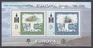 2006 Mongolia 3588-3589/B357 50 years of first stamps of Europe Cept / Rock