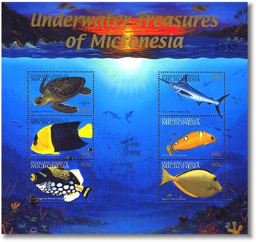 MICRONESIA SHEET MARINE LIFE UNDERWATER TREASURES FISHES