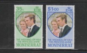 MONTSERRAT #300-301 1973 PRINCESS ANNE WEDDING MINT VF NH O.G bb