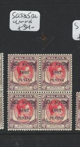 MALAYA JAPANESE OCCUPATION PENANG (P1301B) DN 40C SG J85 BL OF 4  MNH