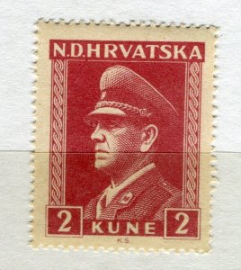 CROATIA; 1943 early Ante Pevelic issue fine MINT MNH unmounted 2k. value