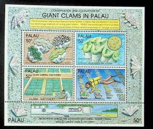 PALAU Sc 294 NH SOUVENIR SHEET OF 1991 - SEA LIFE - Sc$5 - (AS24)