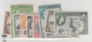 Nyasaland Protectorate Scott #97-106 Stamp - Mint Set