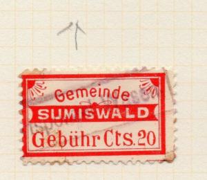 Switzerland Canton Bern 1916 Sumiswald Revenue Fine Used 20c. 148253