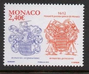 Monaco 2012 Coat of Arms VF MNH (2691)
